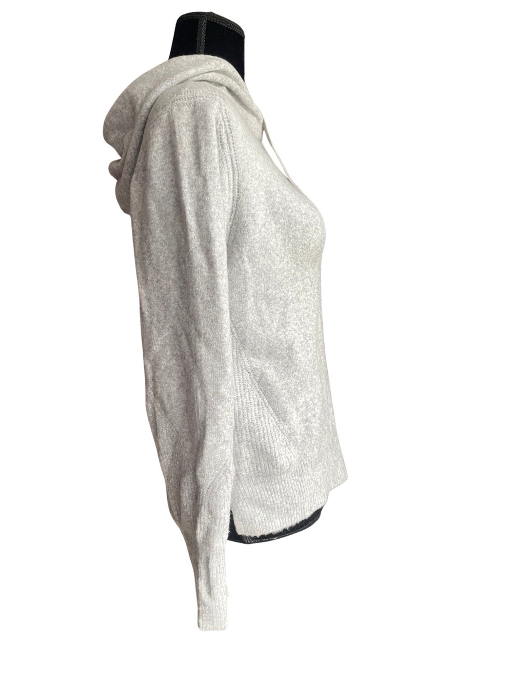 Time and Tru Heather Gray Hooded Pullover Sweater - Picture 3 of 4